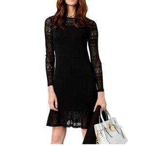 MICHAEL Michael Kors Womens Pointelle Trim Flounce Dress